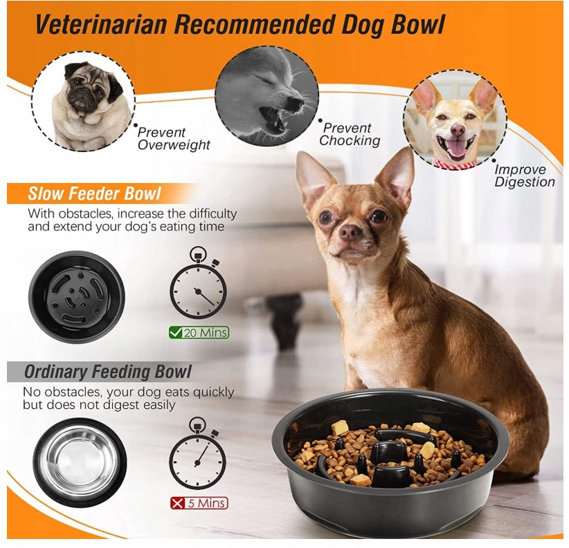 Lewondr Dog Bowl, Non-Slip Stainless Steel with Elevation Manufacturer code 6913546968823