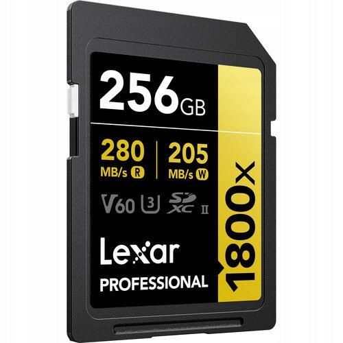 Lexar Gold SDXC Pro 256GB 280MB/s UHS-II U3 1800x V60 Manufacturer Lexar