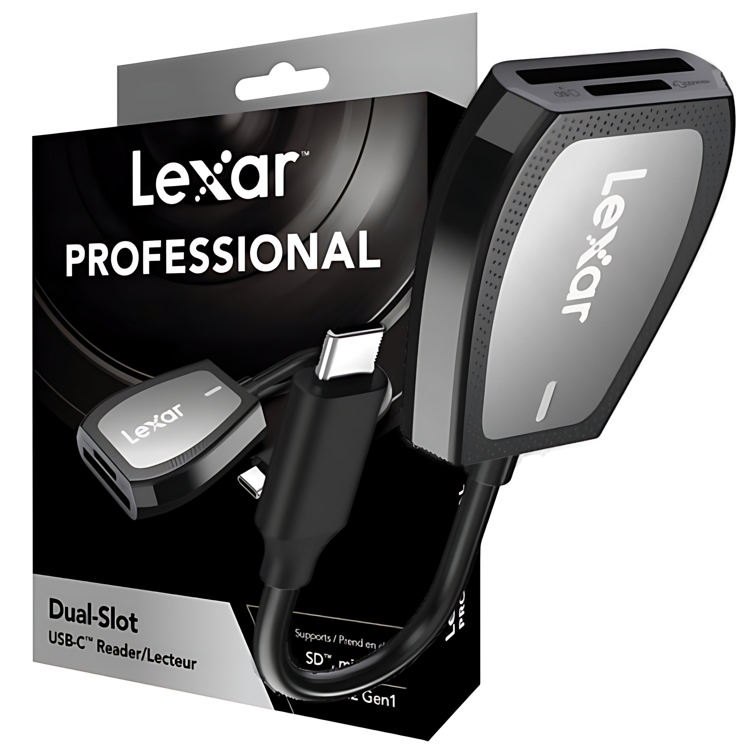 Lexar Reader Memory Card Reader Adapter Dual-Slot 2x SD / microSD With USB-C