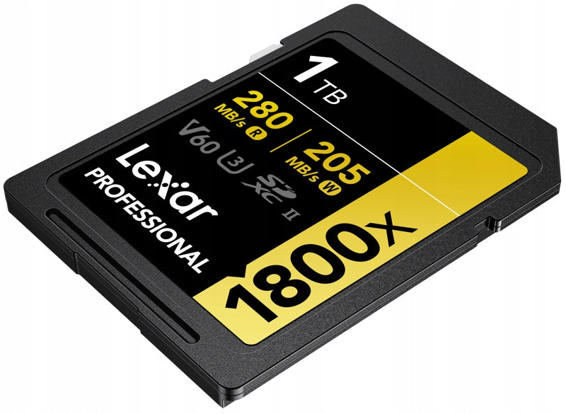 Lexar SDXC Pro 1800x U3 UHS-II R280/W210 (V60) 1TB WWA card Manufacturer code LSD1800001T-BNNNG