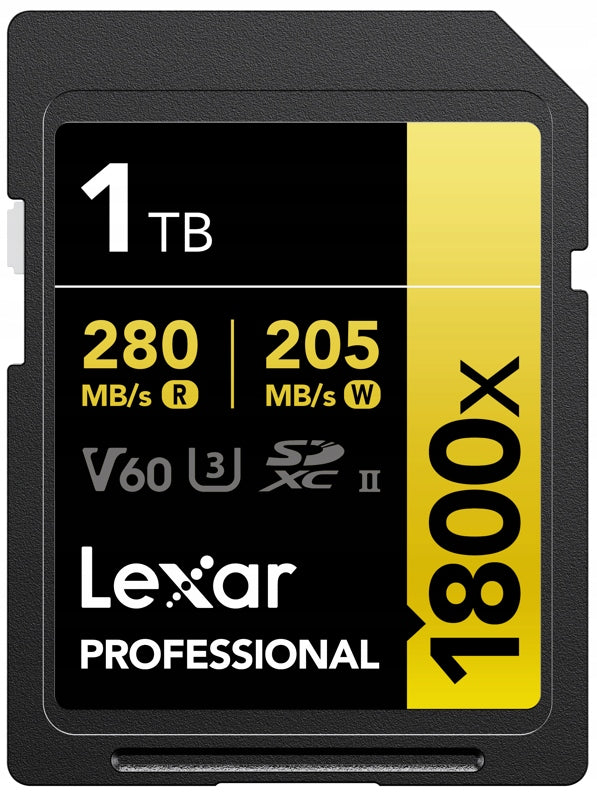 Lexar SDXC Pro 1800x U3 UHS-II R280/W210 (V60) 1TB WWA card