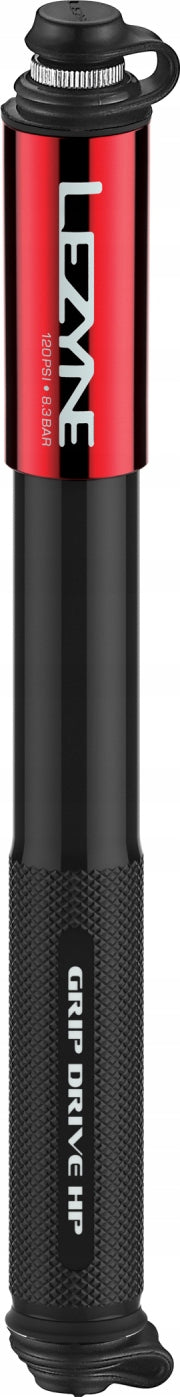 Lezyne Grip Drive HP Medium Hand Pump - Red, 120 PSI (24 cm)