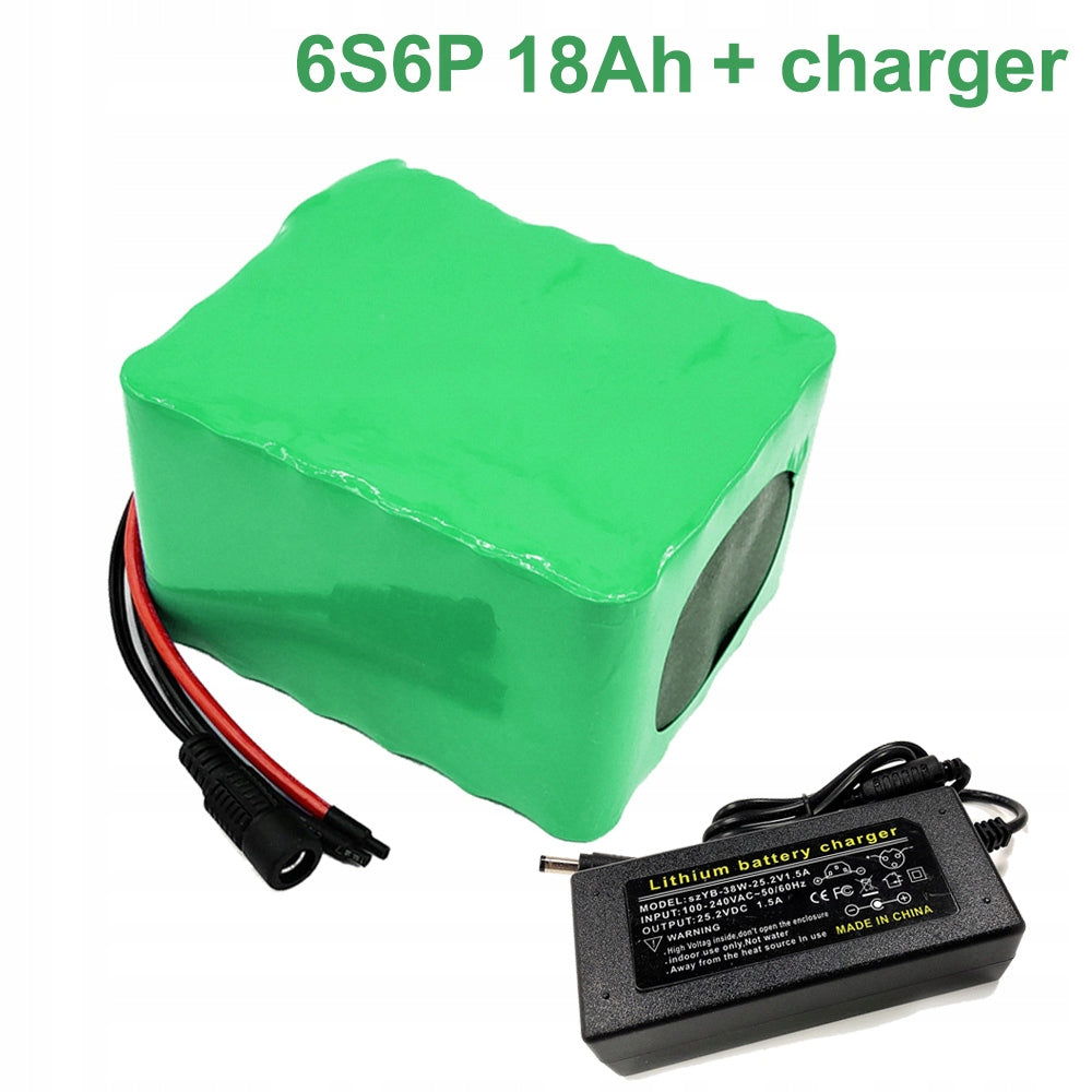 Li-ion Bike E-Bike Battery With Charger 7S4P 18650 24V 12Ah Installation not specified