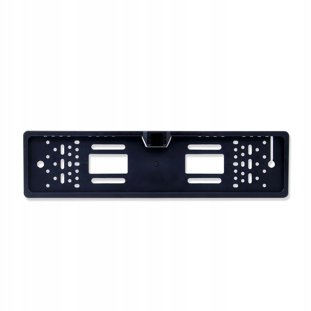 License plate frame with camera mount