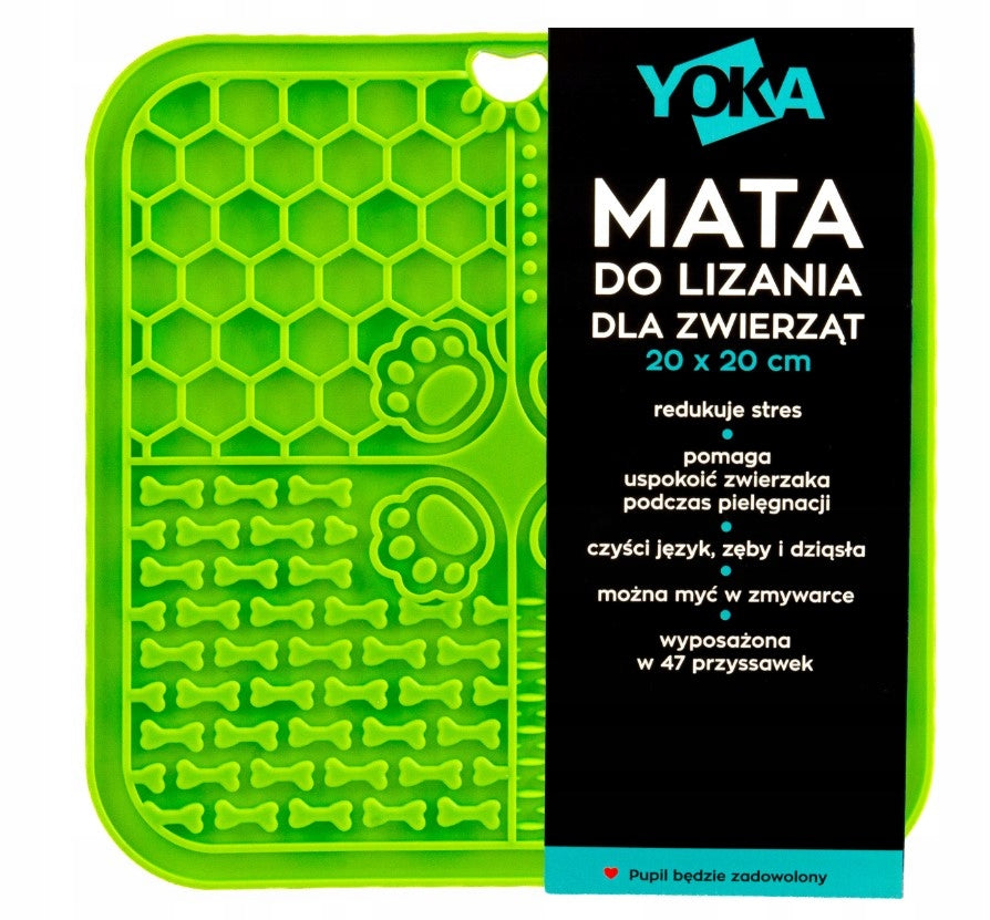 Licking mat Yoka anti-stress 20x20 cm LIME Packaging status original