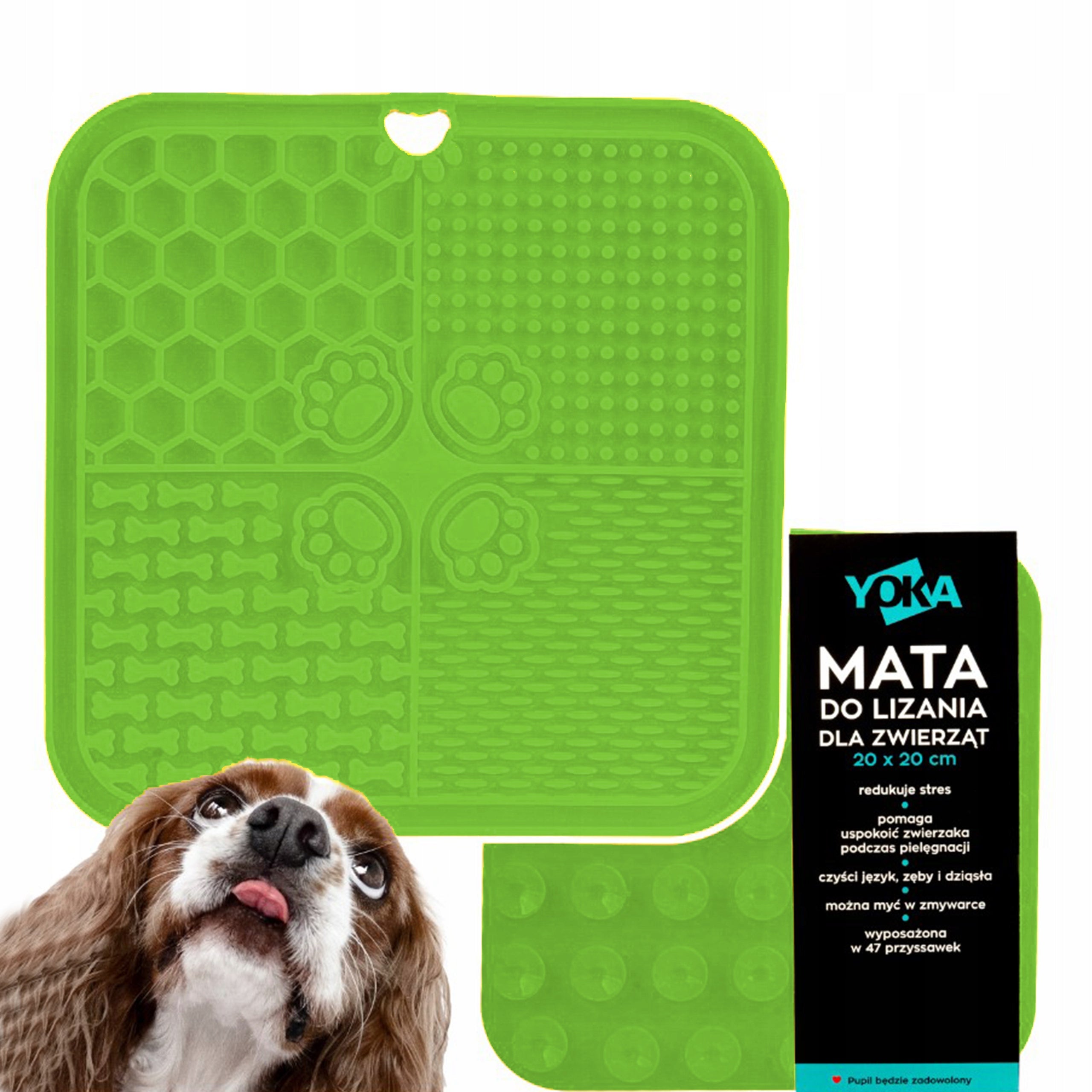 Licking mat Yoka anti-stress 20x20 cm LIME