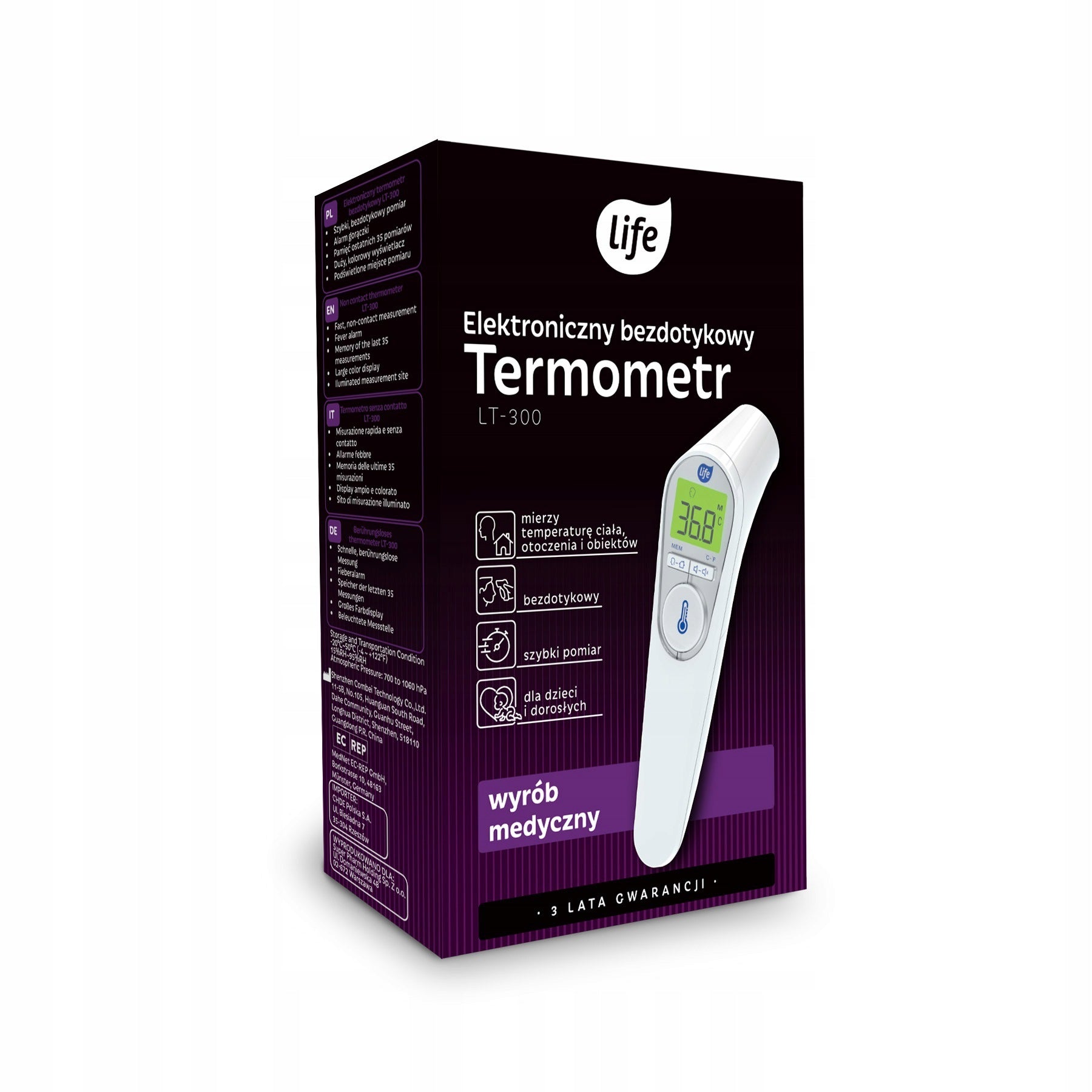 Life Electronic thermometer Non-contact LC-300 1 pcs. Medical device yes