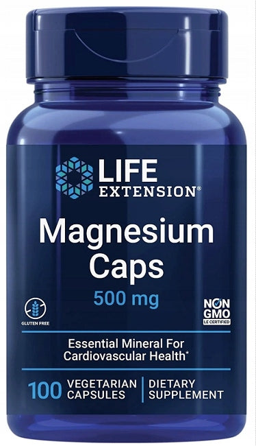 Life Extension Magnesium Caps 500mg Citrate Amber Glycinate 100 kap