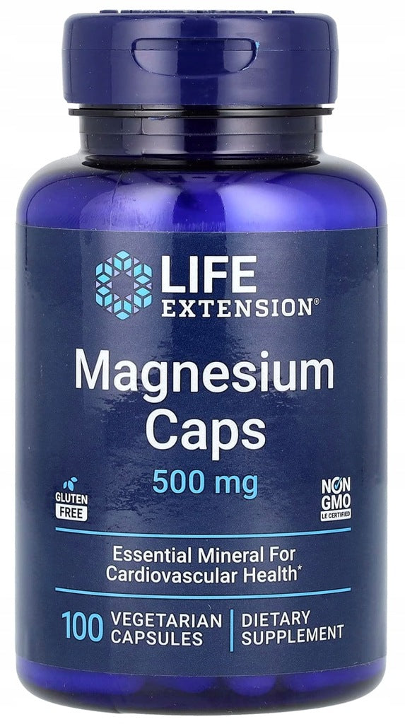 Life Extension - Magnesium Caps | three (3) forms of MAGNESIUM | 500mg |100 kaps.