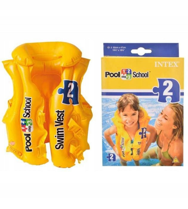 Life jacket life vest for swimming lessons yellow INTEX 58660 3-6 years Product width 12.5 cm