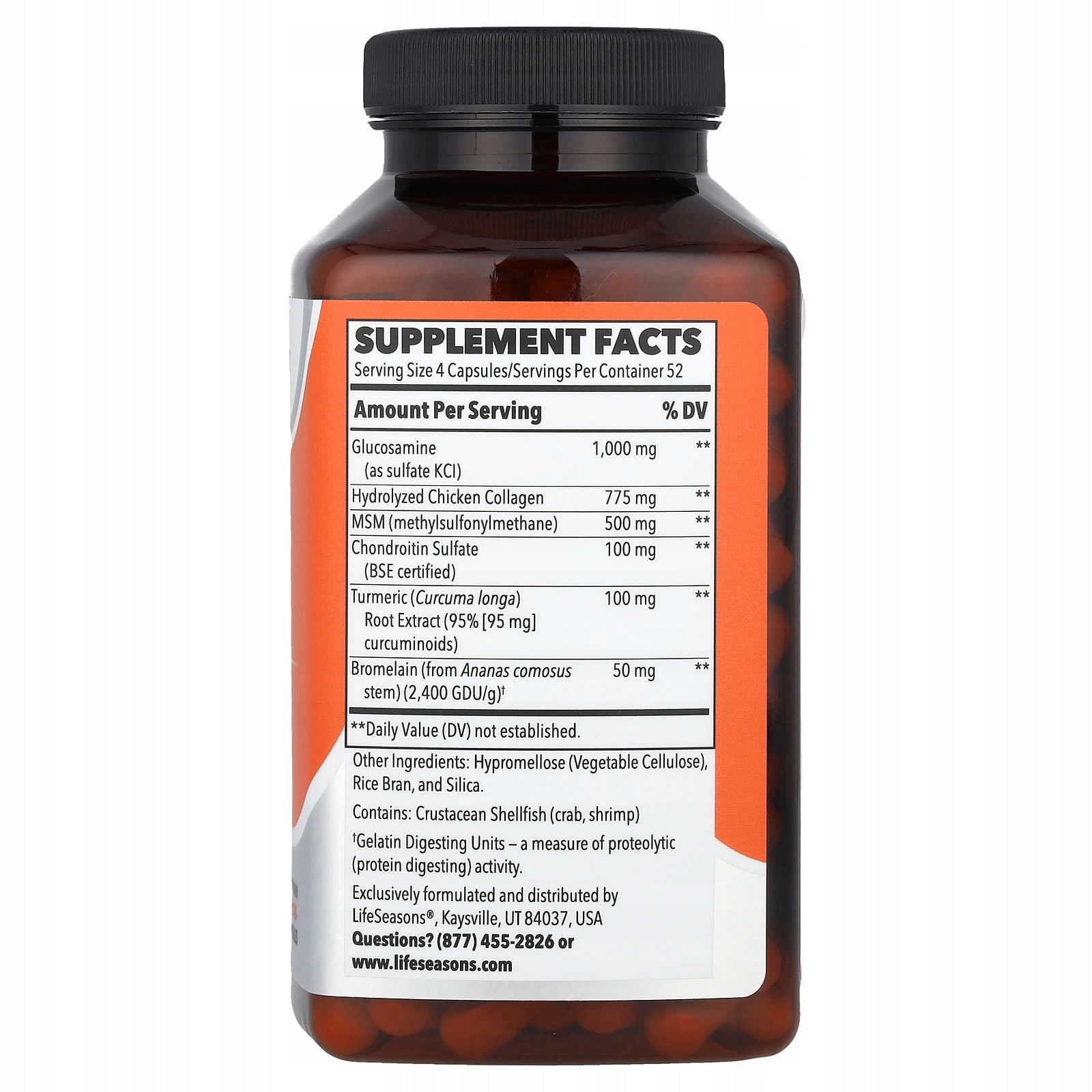 LifeSeasons, Therapeutics, Mobili-T Joint Support, 208 vegetable capsules Expiration date at least 3 months from the date of purchase