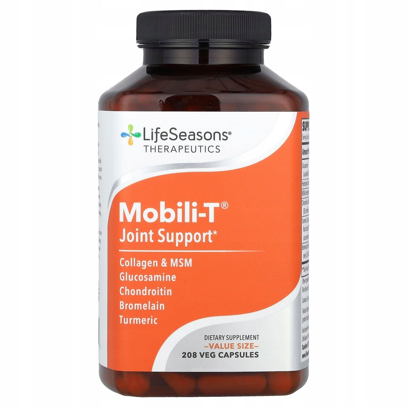 LifeSeasons, Therapeutics, Mobili-T Joint Support, 208 vegetable capsules
