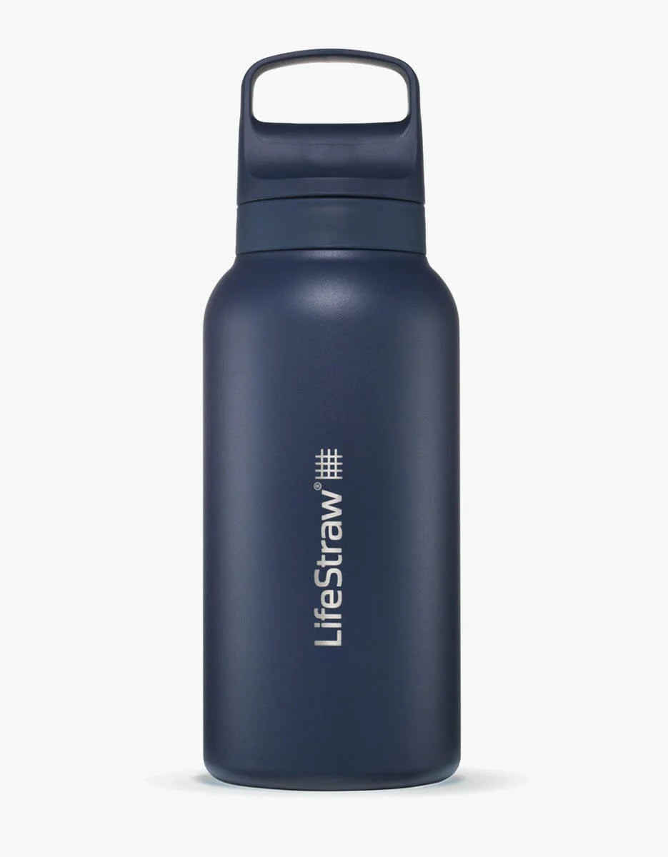 LifeStraw Go 2.0 Thermal Bottle Membrane Carbon Filter 1 L Navy Blue Packaging status original