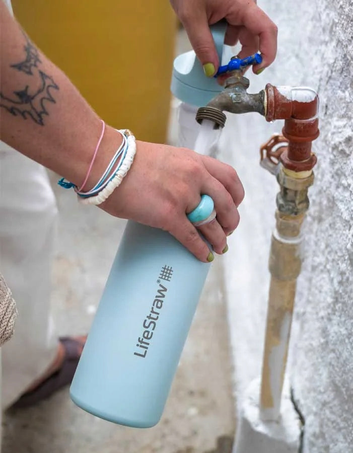 LifeStraw Go 2.0 Thermal Bottle Membrane Carbon Filter 500ml Blue Packaging status original