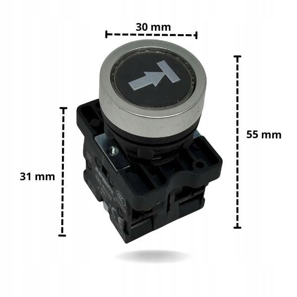 Lift button - black 1 x NO, 1 x NC (arrow, dash) Manufacturer code P-PRZY-0016