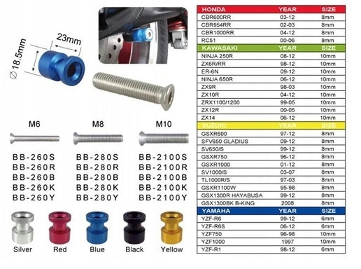 Lift rollers small 23mm KEITI rear wishbone M6