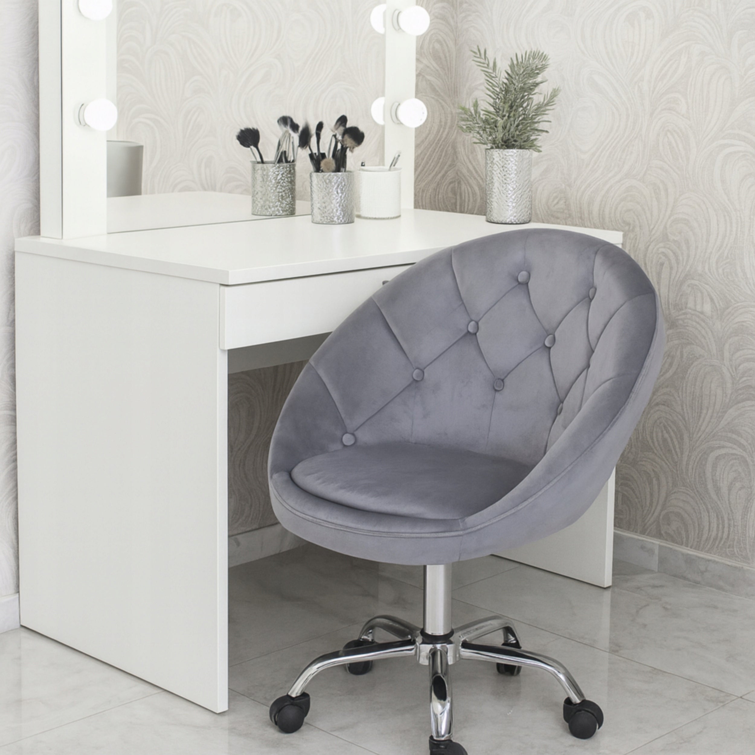 Lifting chair ELEGANT swivel VELOUR on wheels RUNDO grey JUMIhome EAN (GTIN) 5900410592773