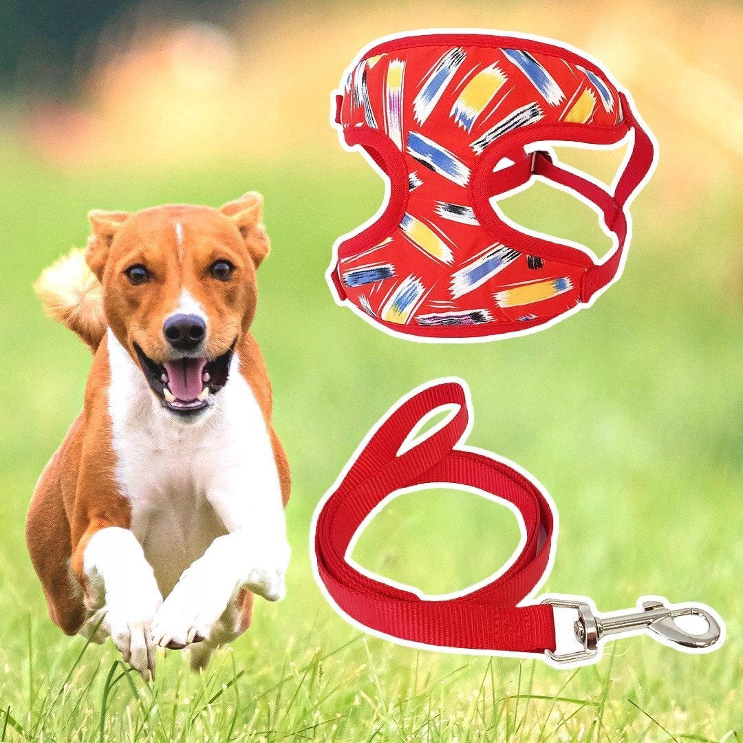 Light, Breathable, Pressure-Free Harness for a Small Dog + Red Leash Manufacturer code unizoo12297