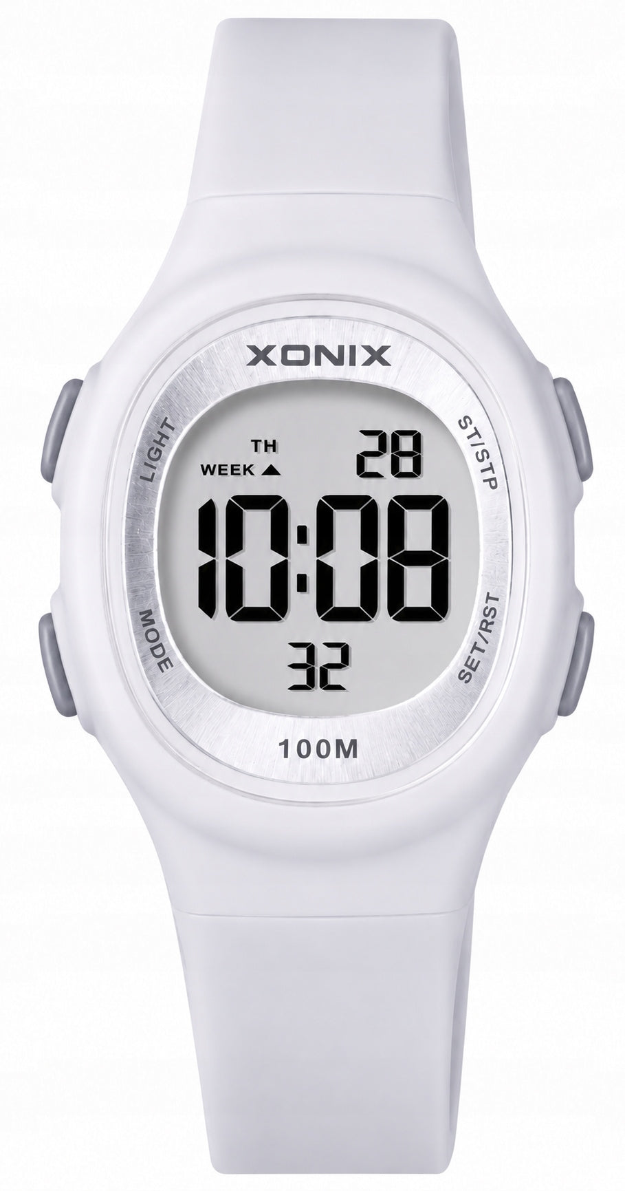 Light Digital Watch with Water Resistance 10 ATM White Alarm Timer BBR-001 Packaging status original