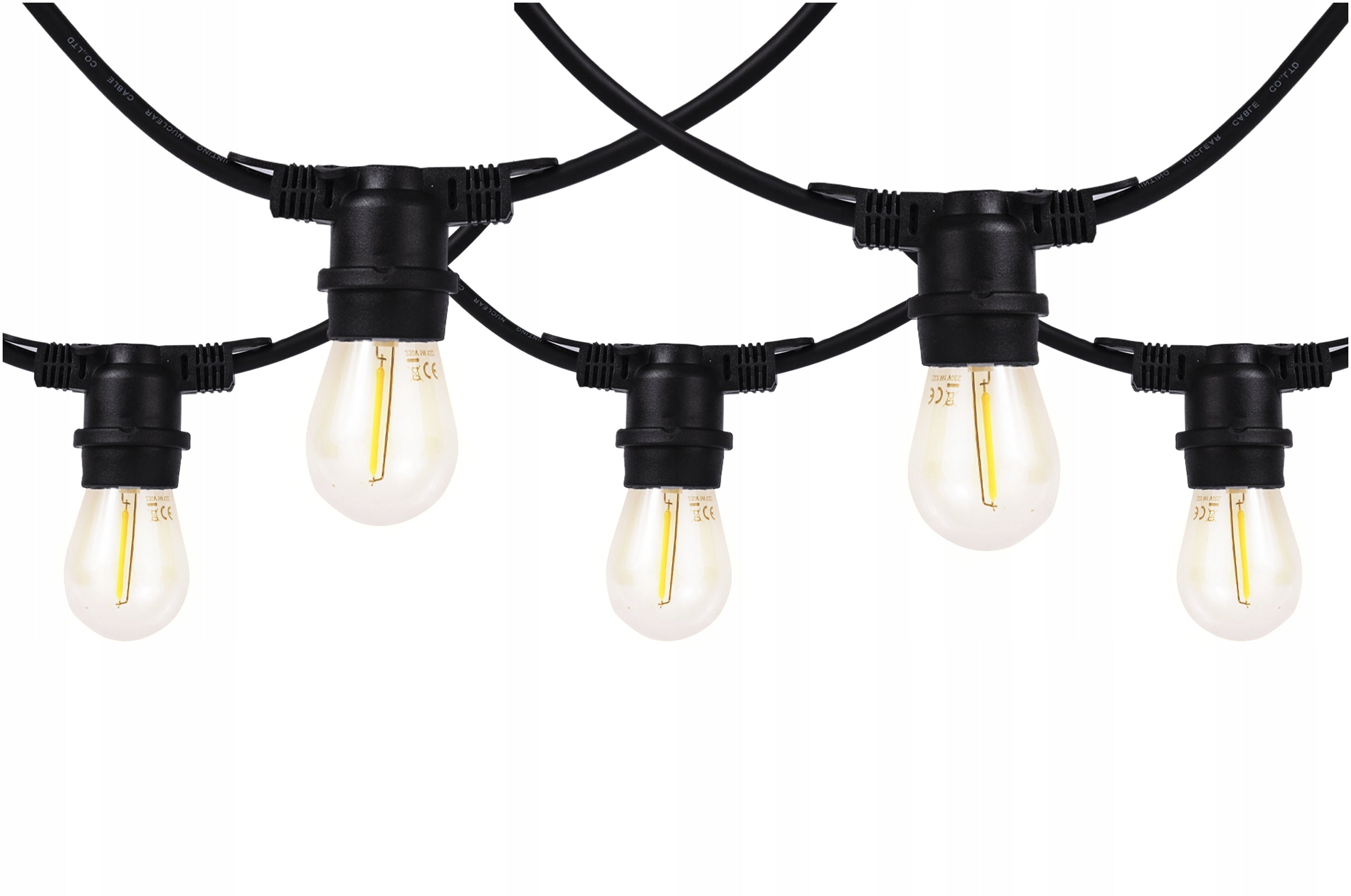 Light chain 20 E27 dustproof IP44 plot black garland for garden