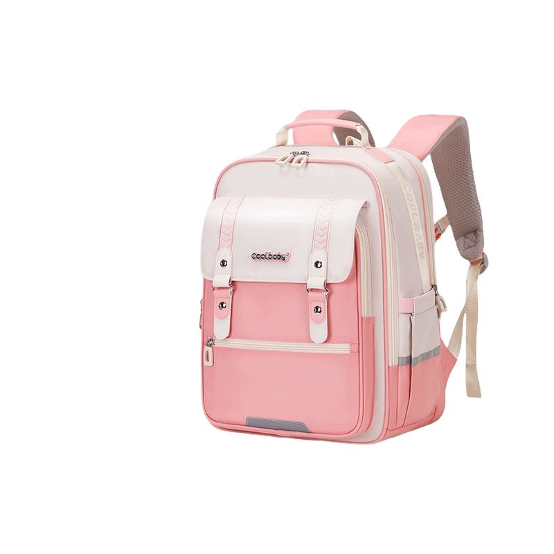Lightweight Children's School Backpack Pink With Pencil Case Protective