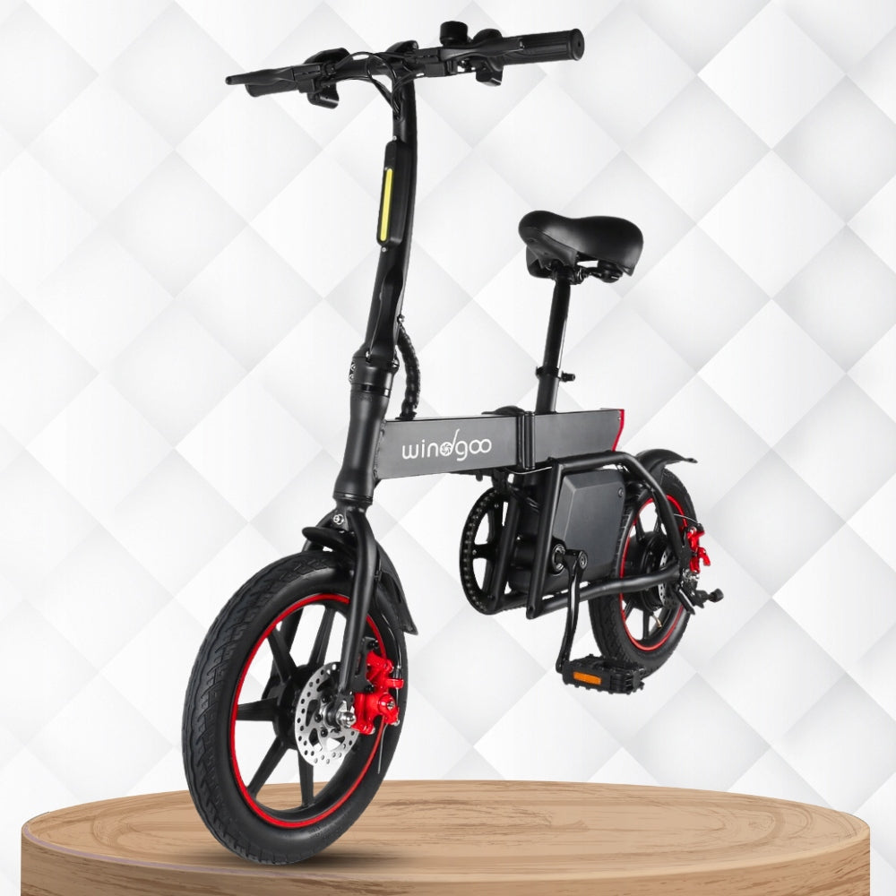 Lightweight FOLDING Bike 14" ELECTRIC Composer 25km/h BLACK Disc Brakes Brand windy