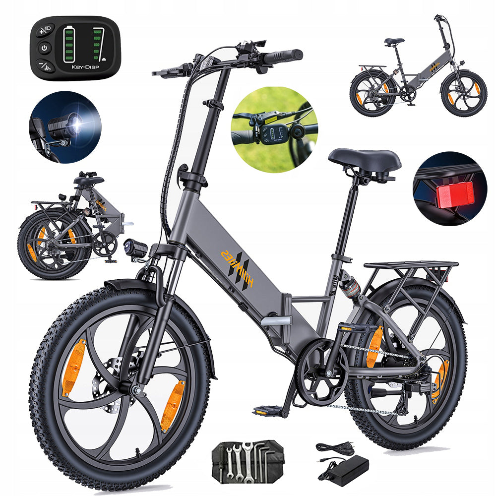 Lightweight Folding Electric Bike HillMiles Mile2 36V 100km 250W 13Ah 20×3"