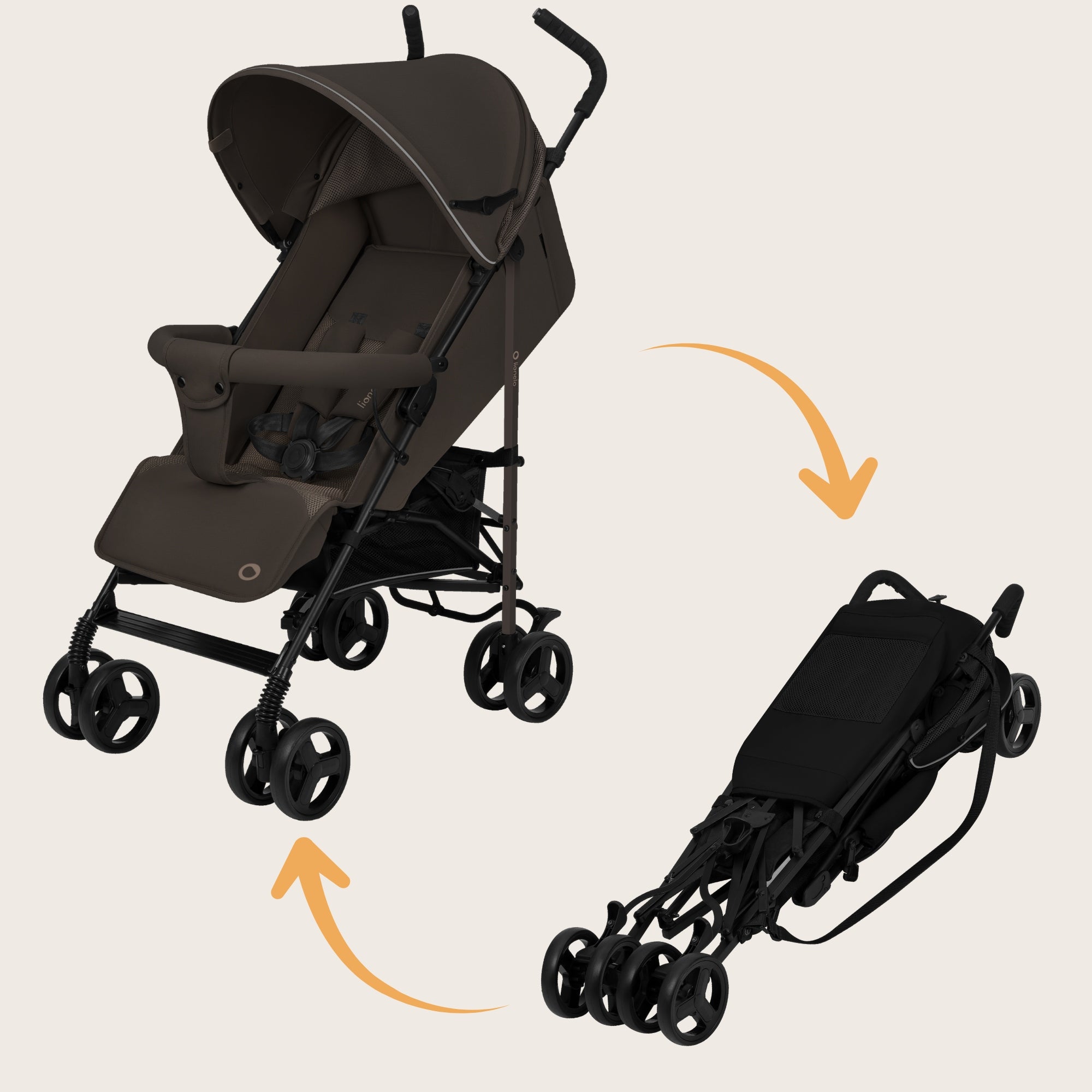 Lightweight Folding Stroller Baby Stroller Umbrella Lionelo ELIA Manufacturer code LO-ELIA BROWN CHOCOLATE