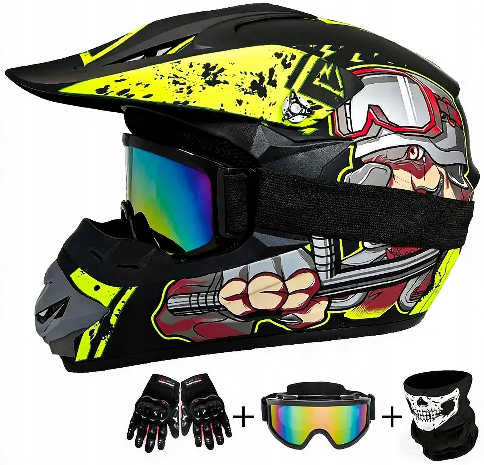 Lightweight Motorcycle Helmet For Cross Off-Road Goggles Gloves Mask XL Packaging status original