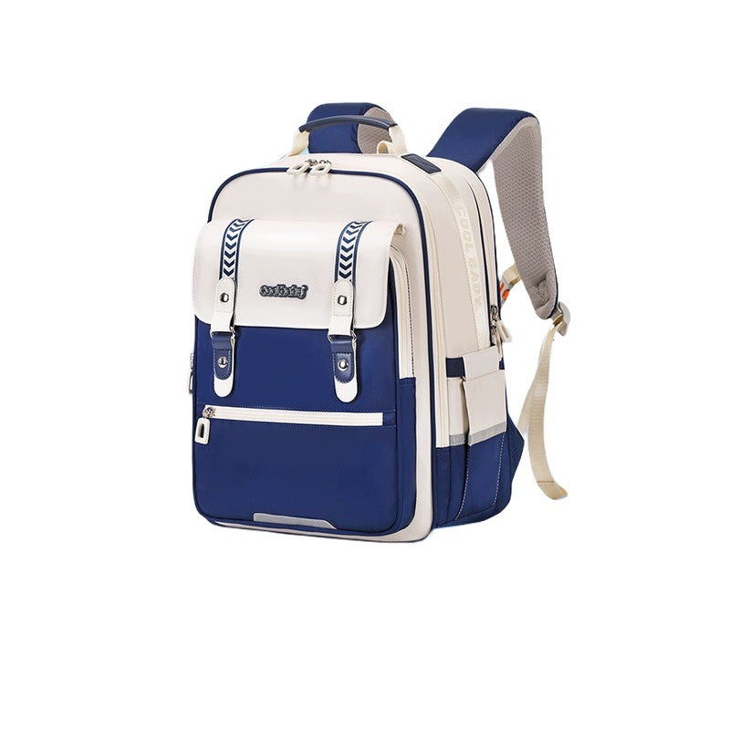 Lightweight School Backpack For Kids Boys Girls Blue White Large