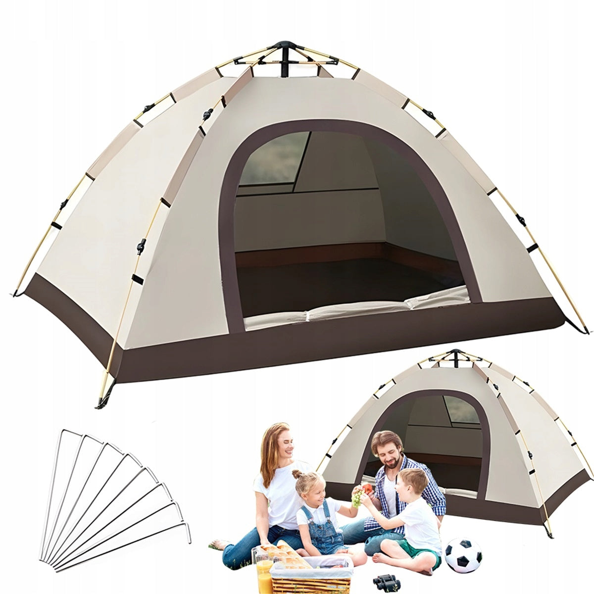 Lightweight Tourist Tent 2-3 Person Self-Assembly Spring System Packaging status original