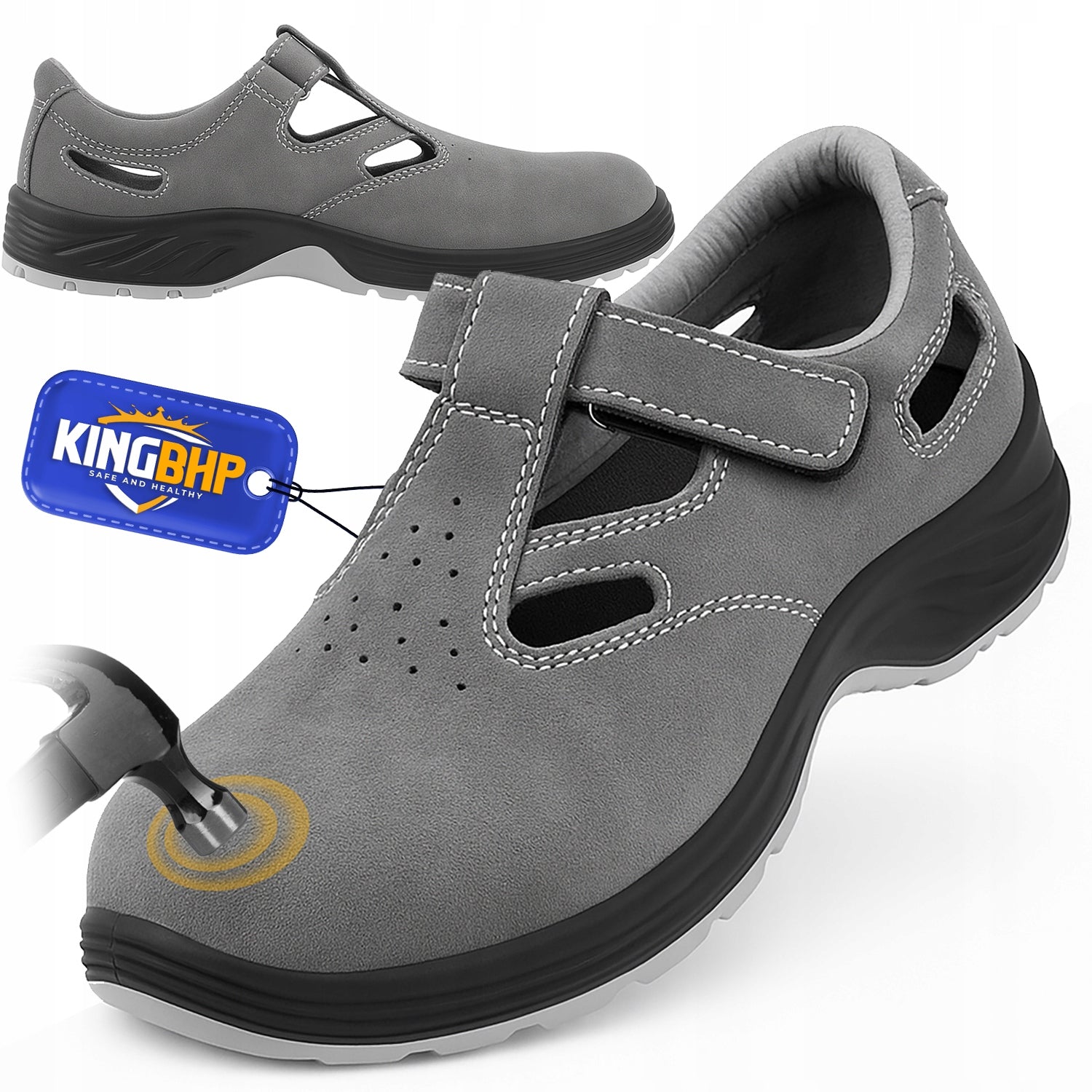 Lightweight WORK SHOES SANDALS S1 302 Protective with TOE CAP Men's Health & Safety GREY