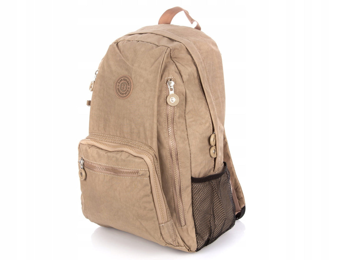 Lightweight beige fabric backpack with border women's men's urban hiking Packaging status original