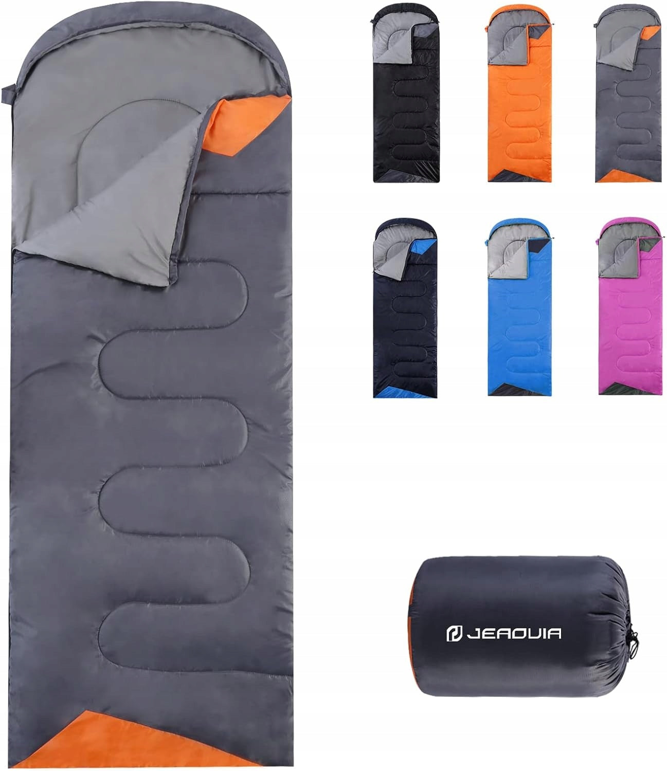 Lightweight waterproof sleeping bag 220 x 80 cm with compression bag