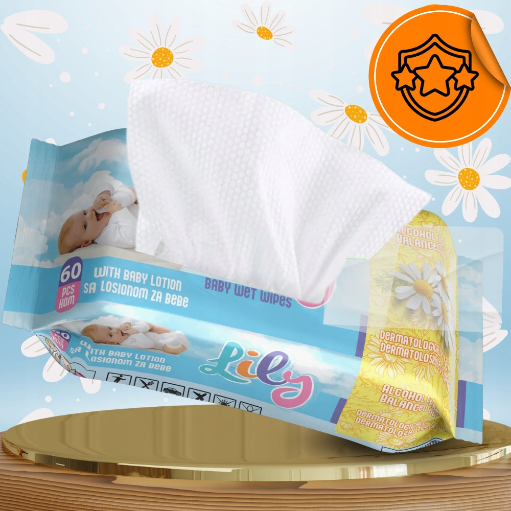 Lily Moisturized Wipes for Babies 60 Pcs Alcohol Free Fragrance EAN (GTIN) 5906379221167