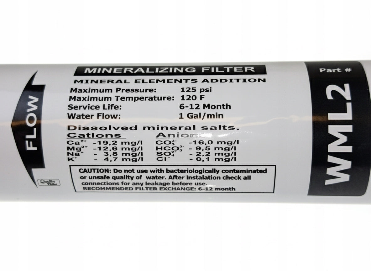Linear cartridges for reverse osmosis WWL2 and WML2 mineral and carbon RO Manufacturer code WWL2 WML2