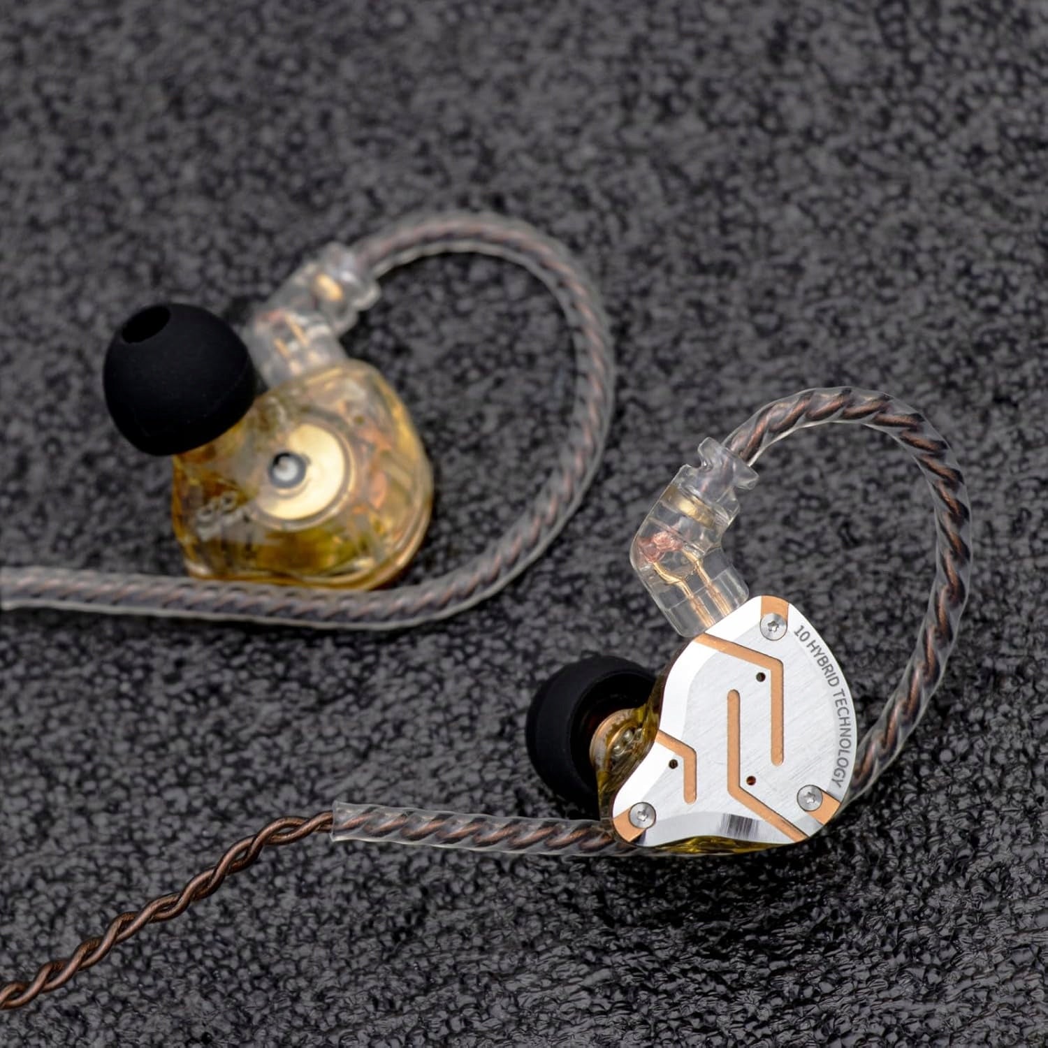 Linsoul KZ ZS10 Pro 4BA+1DD IEM 2pin HiFi Gold Manufacturer code 0123