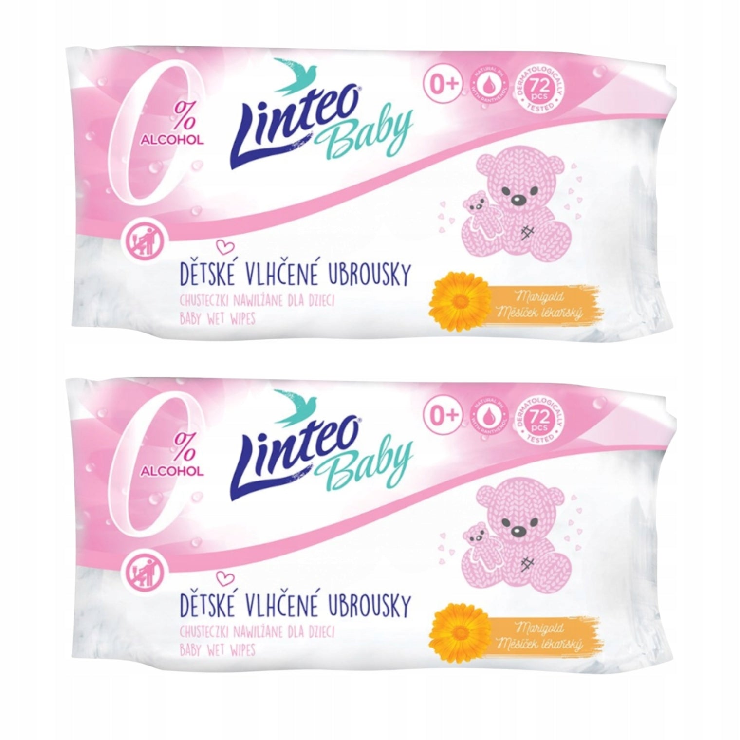 Linteo Baby Wipes Moisturized Baby Paraben Free with Calendula 72pcsx2