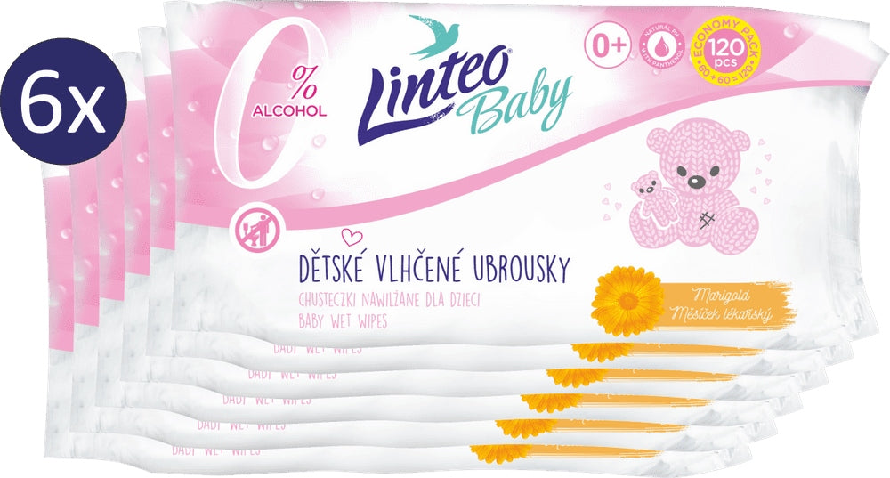 Linteo Baby wet wipes 6 x 120 pcs.