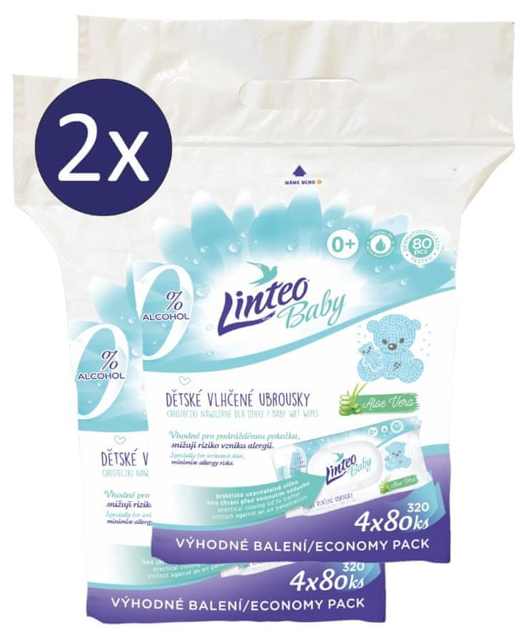 Linteo Baby wet wipes 8 x 80 pcs.
