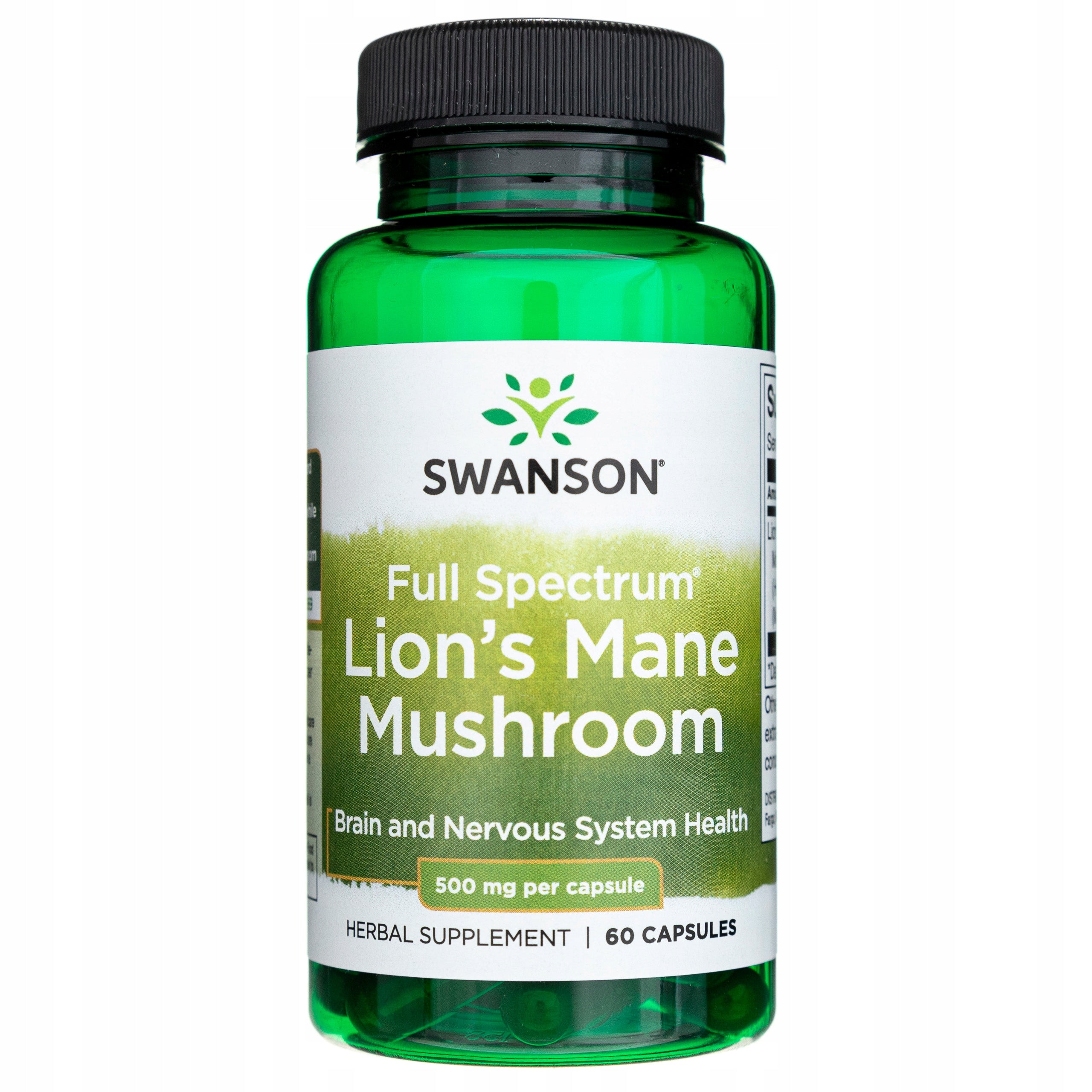 Lion's Mane 500 mg Lion Heat Swanson Immunity Memory Stress 60 kaps