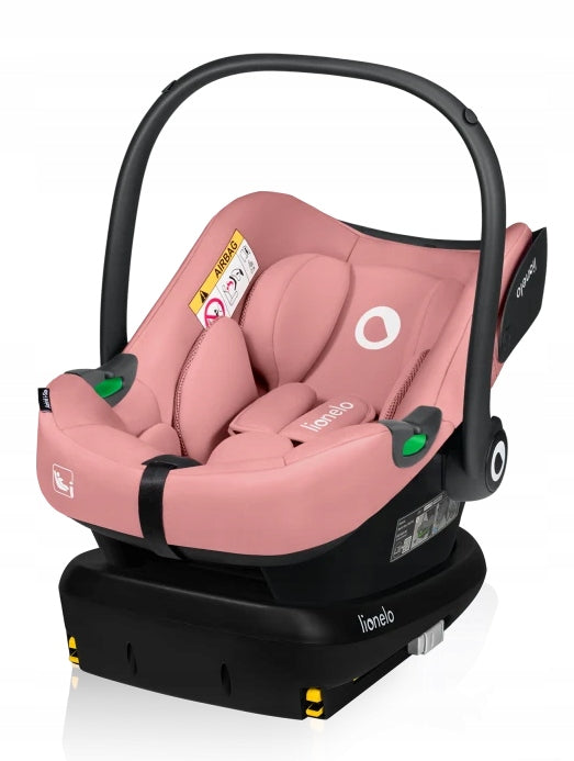 Lionelo Astrid i-Size Set Pink Coral Seat with Isofix 725002 Base Brand Lionelo
