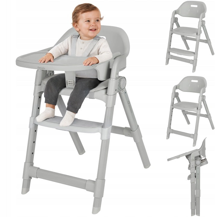 Lionelo Matt Grey Stone high chair up to 110KG FOLDING ADJUSTABLE