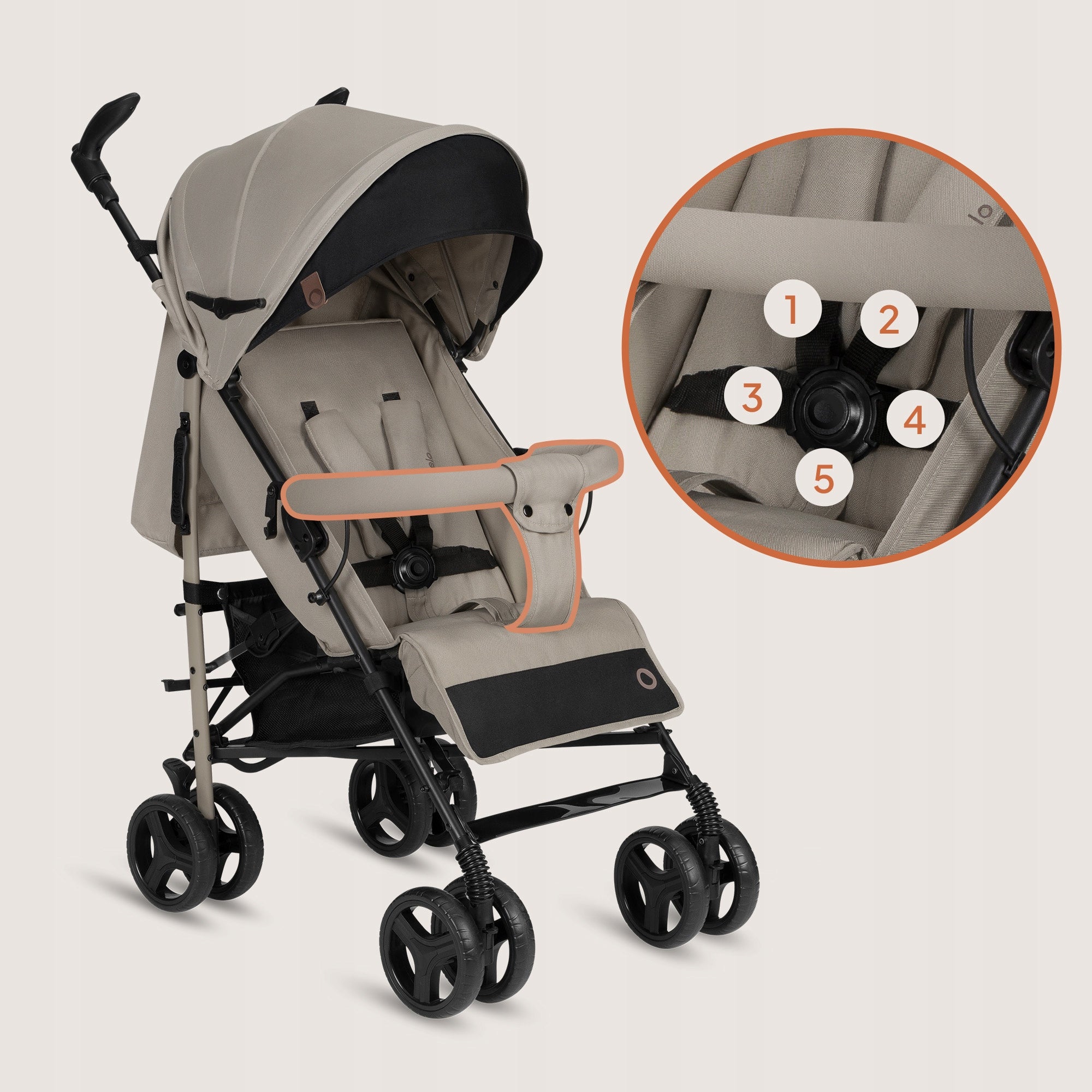 Lionelo Stroller Irma Black/Dark Grey Umbrella Brand Lionelo