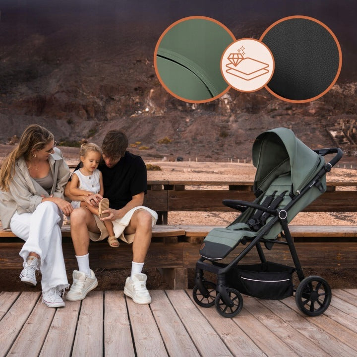 Lionelo Stroller Iva Green Forest Shock Absorption Comfort Maneuverability Brand Lionelo