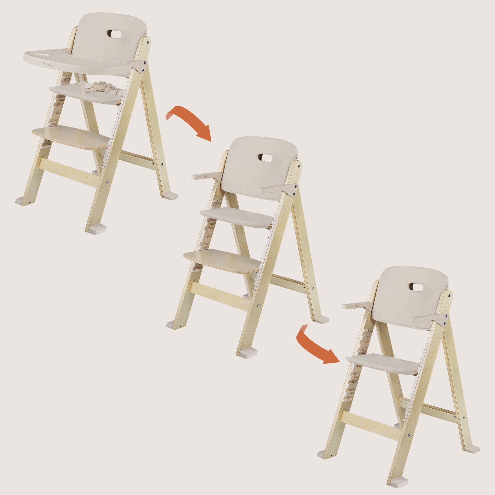 Lionelo high chair Floris BeigeNatural adjustable white up to 40kg Manufacturer code LO-FLORIS BEIGE NATURAL