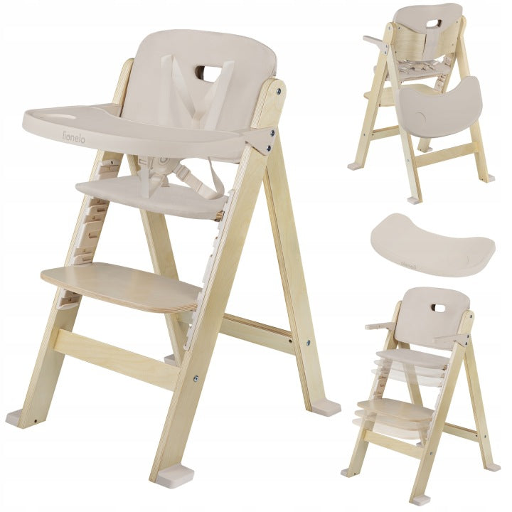 Lionelo high chair Floris BeigeNatural adjustable white up to 40kg