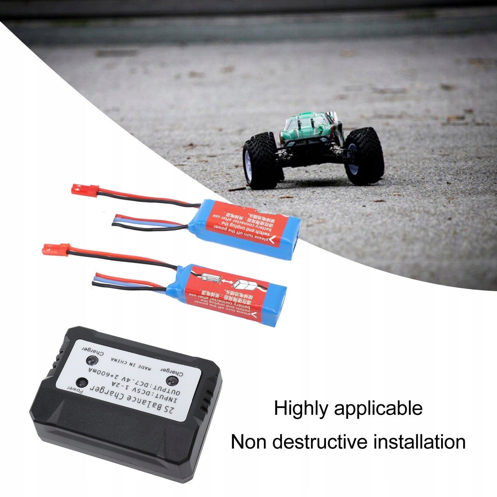 Lipo 7,4V 400mAh Battery with 2S Advertiser for Balance with Adow Batteries included yes