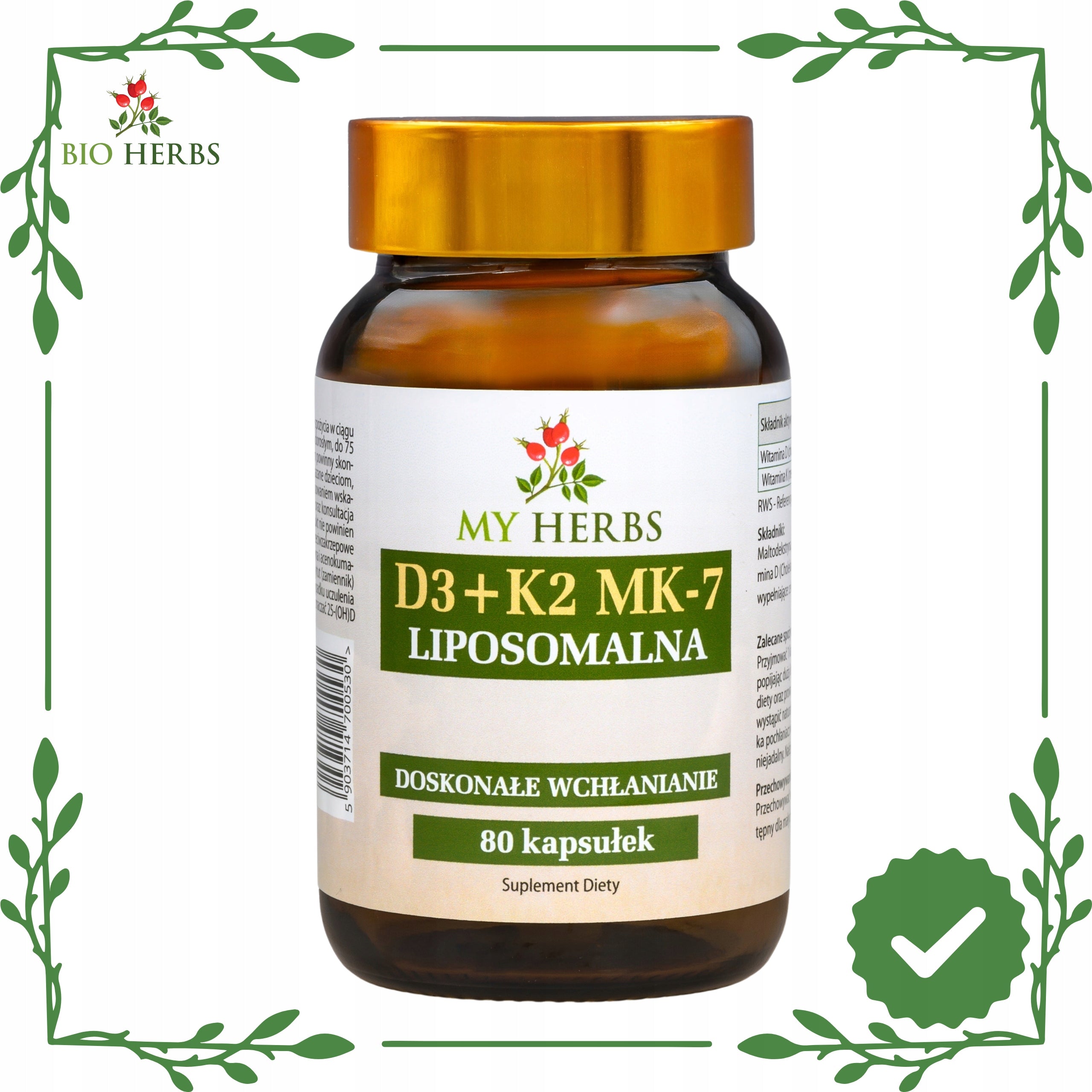 Liposomala Vitamin D3 K2 MK-7 super bone absorption circulatory system x80 Packaging status original