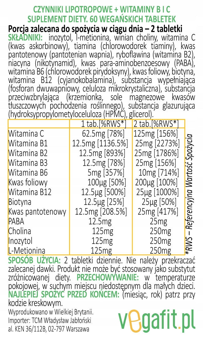 Lipotropic Factors + Vitamins B and C | HealthAid EAN (GTIN) 5019781022045
